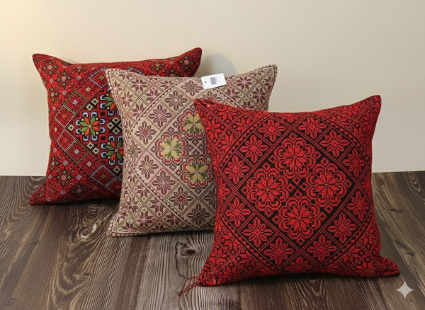 Cushion with ethnic embroidery