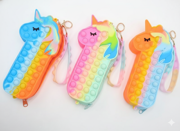 Unicorn push pop pouch
